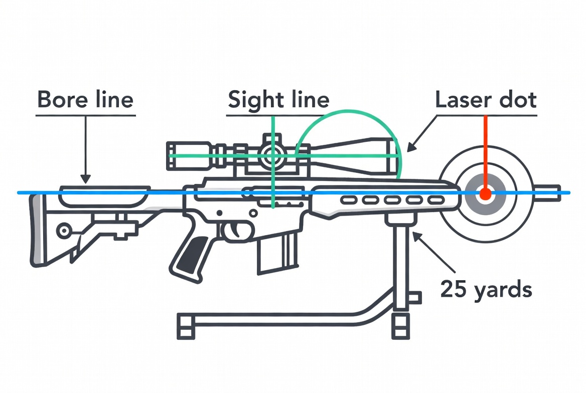 Coaxial vs. Miras a laser n&atilde;o coaxiais: diferen&ccedil;as de precis&atilde;o explicadas